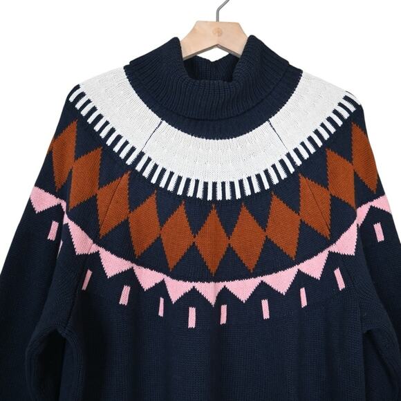 Free Assembly Women's XXL Fair Isle Sweater Mini Dress - Picture 4 of 11